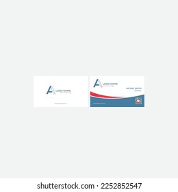 Business Card Template Design Flat Design Vector Illustration. Stationery Design 