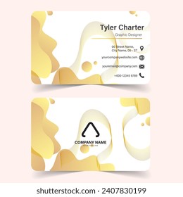 Business card template design fluid color style