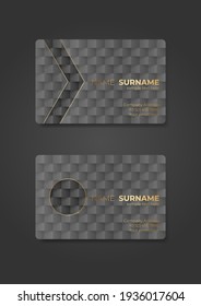 Business Card Template Design, Gray Pattern On A Translucent Background.