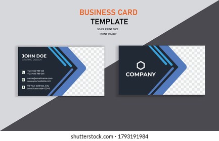 business card template design. With inspiration from the abstract.Contact card for company.