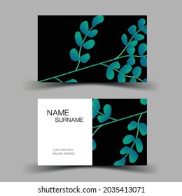 Business card template design. Inspiration from leaf. Editable vector illustration EPS10