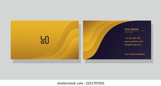 business card template design with luxury gold accents theme for company