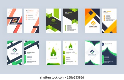 Business Card or Template Design Set with Abstract Corporate Look.