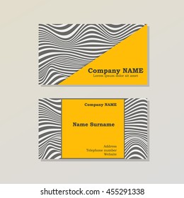 Business card template design stripes and lines style vector background.