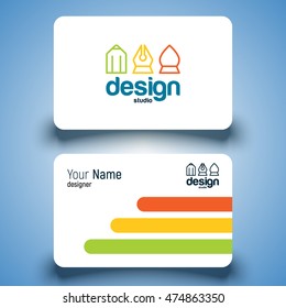 Business card template. Design studio. Vector