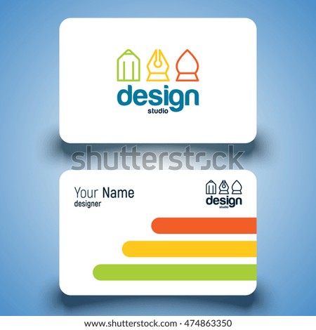 Business card template. Design studio. Vector