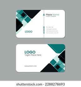 Business card template design with texture, Printable double sided corporate business card template design