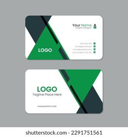 Business card template design with texture, Print ready double sided corporate business card layout with mockup