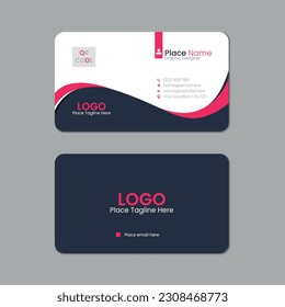 Business card template design with texture and pattern, visiting card, name card, Print ready double sided clean fresh and modern corporate business card layout with mockup
