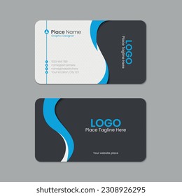 Business card template design with texture and pattern, visiting card, name card, Print ready double sided clean fresh and modern corporate business card layout with mockup