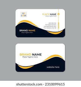 Business card template design with texture and pattern, visiting card, name card, Print ready double sided clean fresh and modern corporate business card layout with mockup