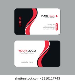 Business card template design with texture and pattern, visiting card, name card, Print ready double sided clean fresh and modern corporate business card layout with mockup

