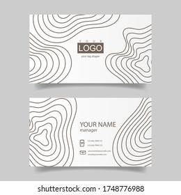Business card template with distorted lines. Vector.