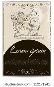 Business card template with a dragon. Vector illustration EPS8