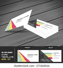 Business card template, editable vector design with front and back side