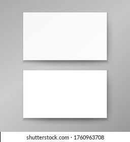Business card template empty blank mock up for copy space on table desk realistic vector design, white visiting cards mockup for identity presentation