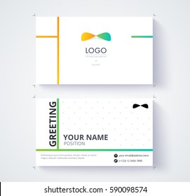 Business card template. Example logo and text position. vector card.