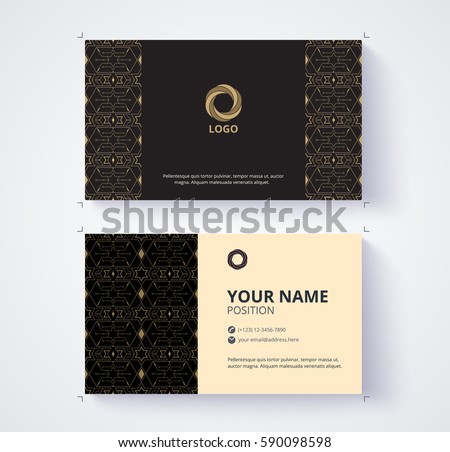 Business card template. Example logo and text position. vector card.