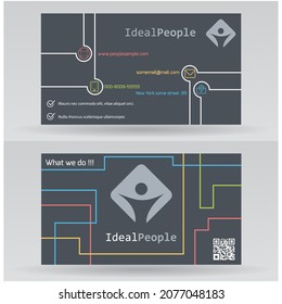 Plantilla de tarjeta de visita , Ilustración vectorial de estilo plano, tarjeta de visita creativa y profesional.