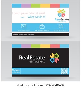 Business Card Template , Flat Style Vector Illustration, Creative and professional business card.