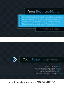 Business Card Template , Flat Style Vector Illustration, Creative and professional business card.