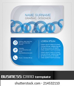 Business card template with front and back side/vector illustration