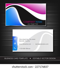 Business card template with front and back side/editable vector design