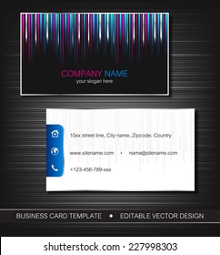 Business card template with front and back side/editable vector design 