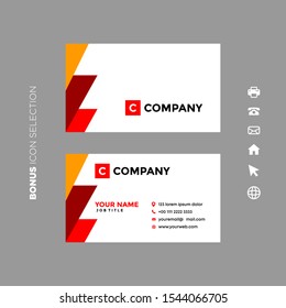 business card template futuristic modern in red color
