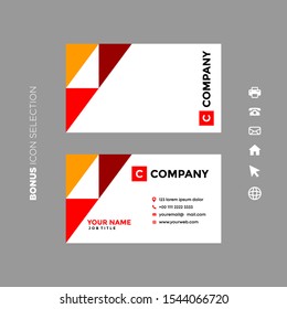 business card template futuristic modern in red color