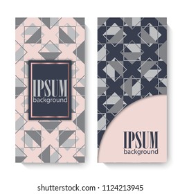 Business card template with geometric elements