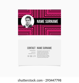 Business Card Template. Geometric Pattern Background