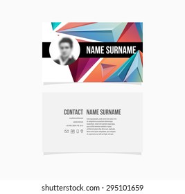 Business Card Template. Geometric Pattern Background