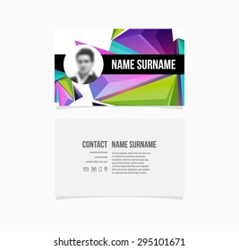 Business Card Template. Geometric Pattern Background