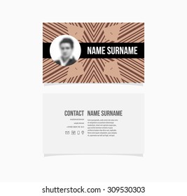 Business Card Template. Geometric Pattern Background