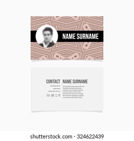 Business Card Template. Geometric Pattern Background