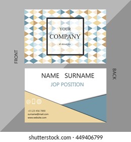 Business card template, Geometric pattern vector design editable