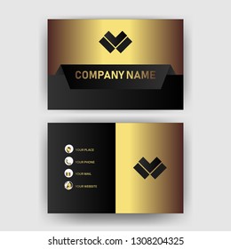 Business Card template with gold design graphic vector modern layout