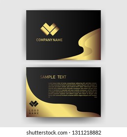business card template with gold gradient luxury