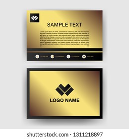 business card template with gold gradient luxury