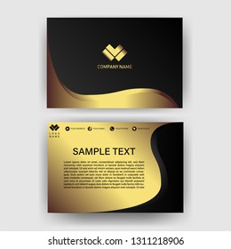business card template with gold gradient luxury