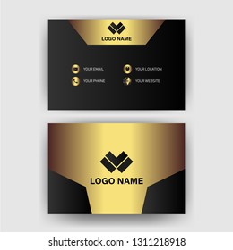 business card template with gold gradient luxury