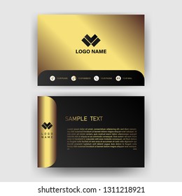 business card template with gold gradient luxury