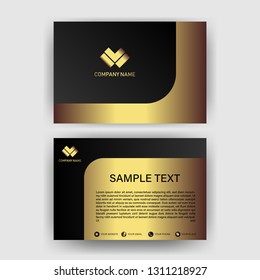business card template with gold gradient luxury