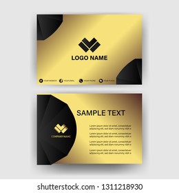 business card template with gold gradient luxury
