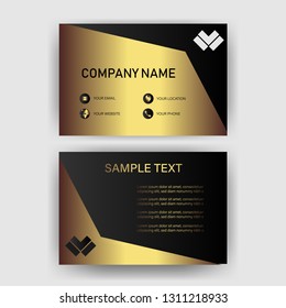 business card template with gold gradient luxury