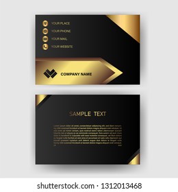 business card template with gold gradient luxury