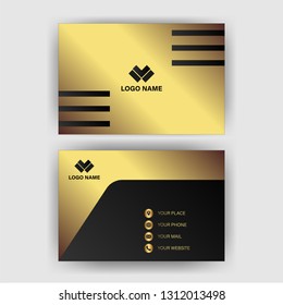 business card template with gold gradient luxury