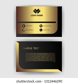 business card template with gold gradient luxury