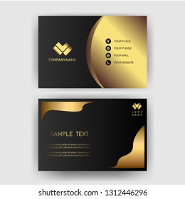 business card template with gold gradient luxury